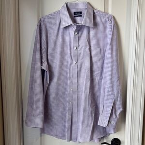 EB Wood Men's Lavender Checkered Dress Shirt